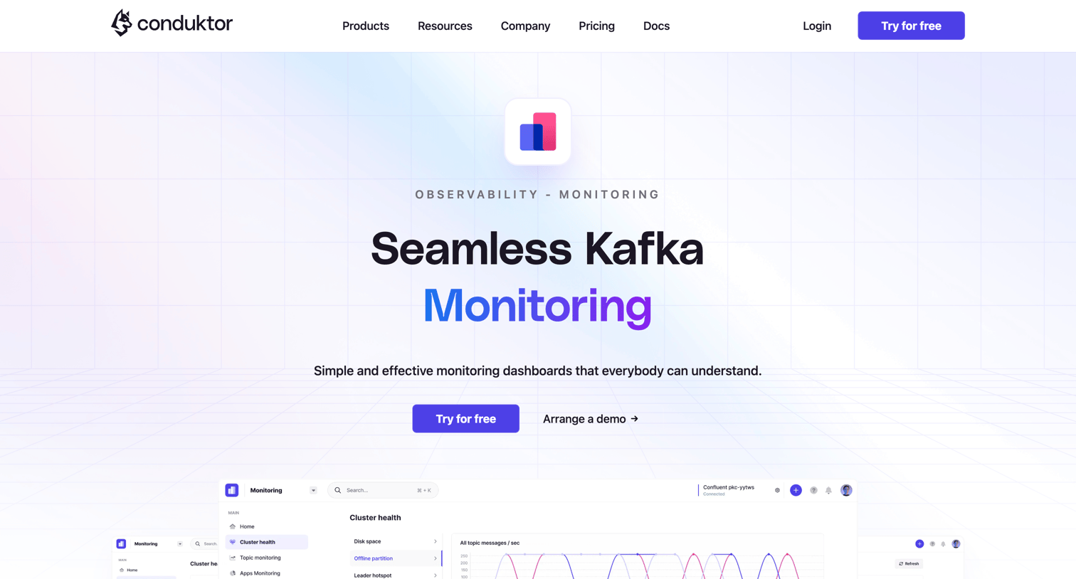 Conduktor - Conduktor Monitoring | The Apache Kafka Platform screen