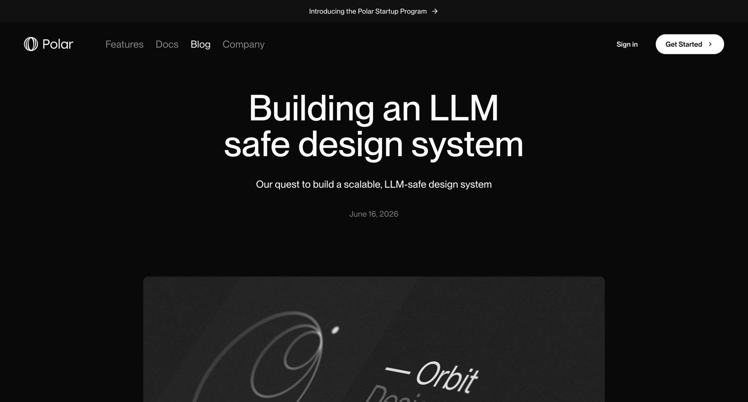 Polar - Building an LLM safe design system | Polar screen