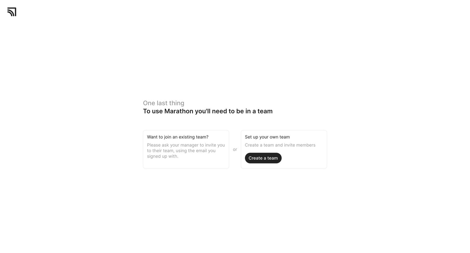 Marathon - Get Started ‐ Marathon screen