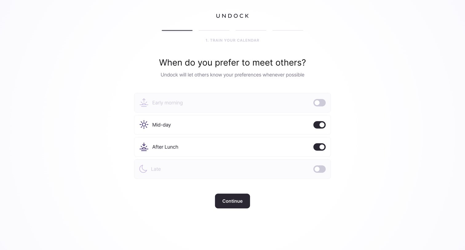 Undock screen
