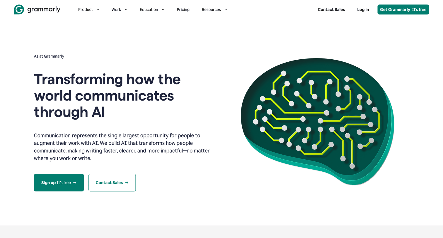 Grammarly - Artificial Intelligence (AI) at Grammarly screen