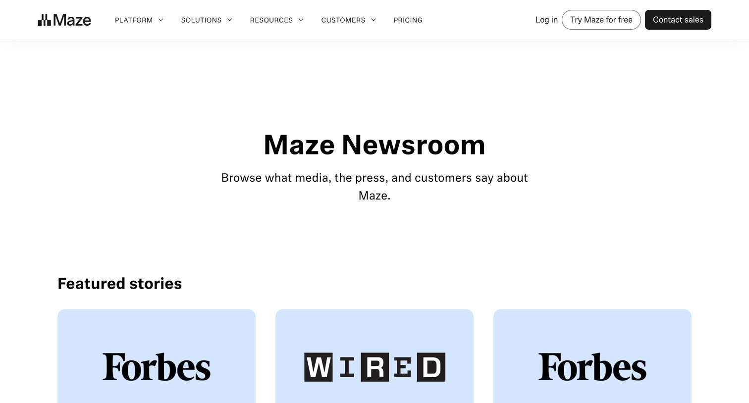 Maze - Newsroom and Press Maze screen