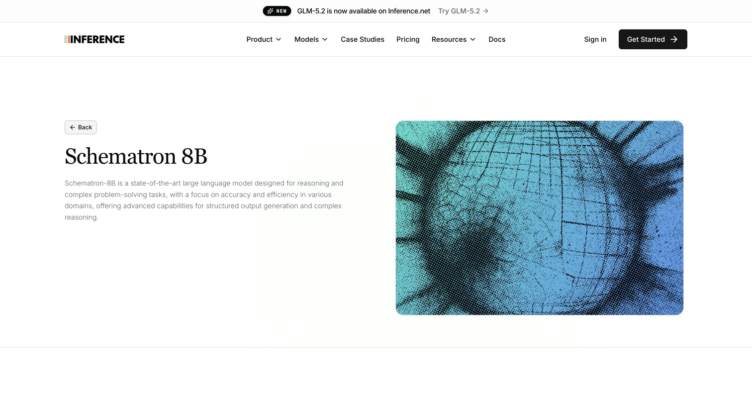 Inference - Schematron 8B | AI Models | Inference.net screen
