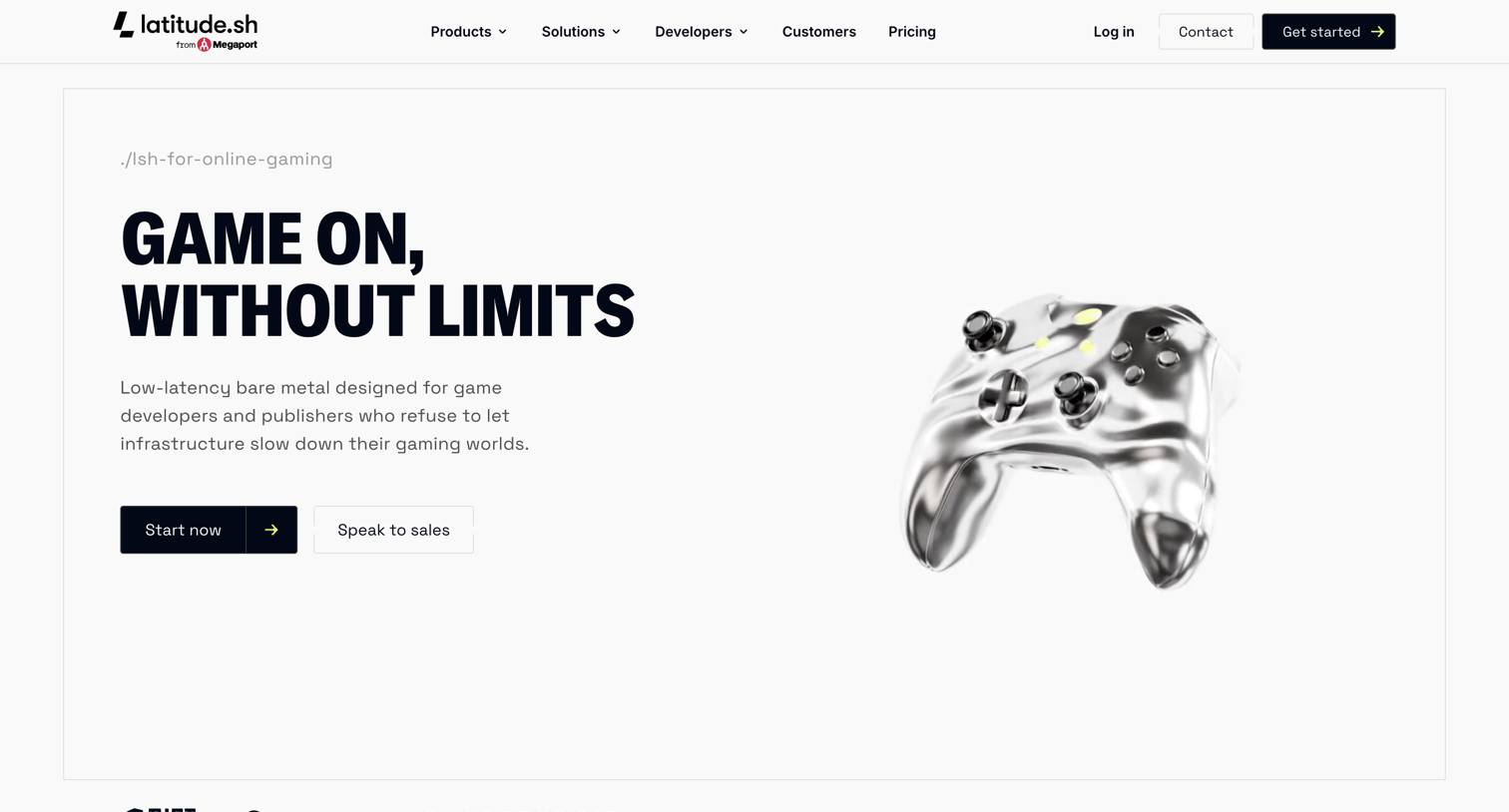 Latitude.sh - Bare metal cloud for online games - Latitude.sh screen