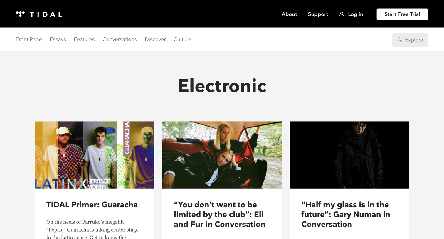 Tidal - Electronic | TIDAL Magazine screen