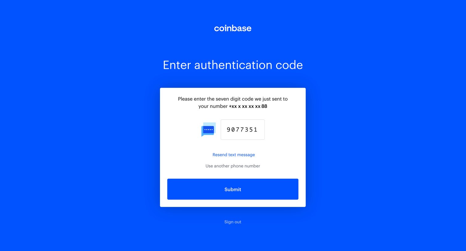 Coinbase screen