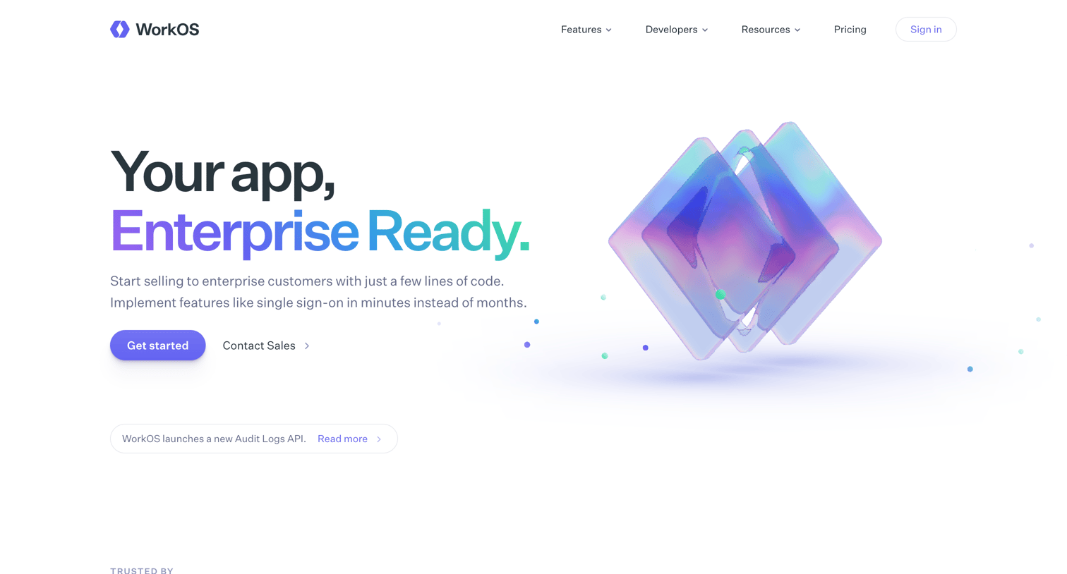 WorkOs - WorkOS — Your app, Enterprise Ready. screen