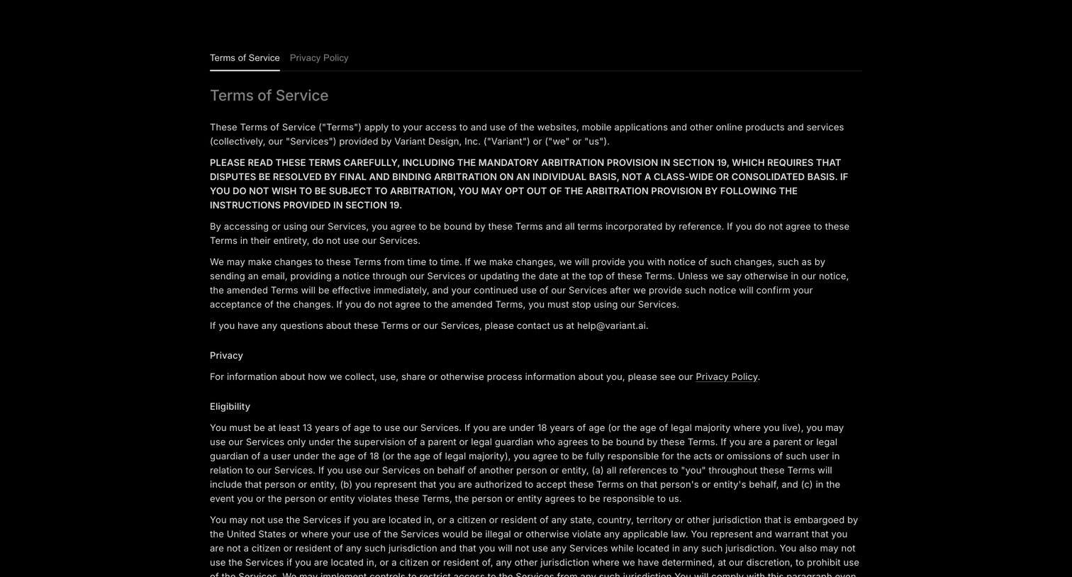 Variant - Variant – Endless designs for your ideas, just scroll screen