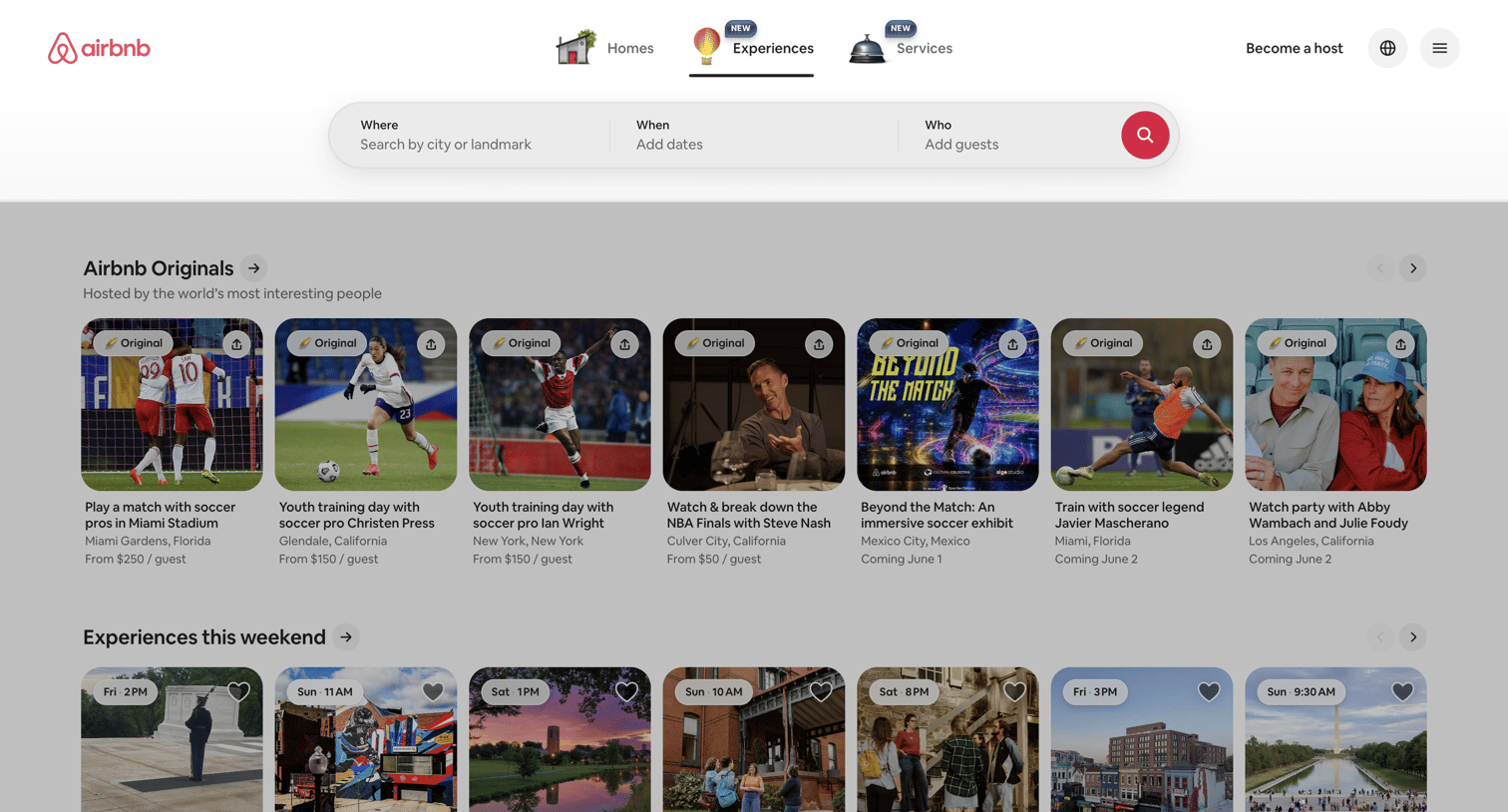 Airbnb - Airbnb Experiences - Find Things to Do Hosted by Locals screen