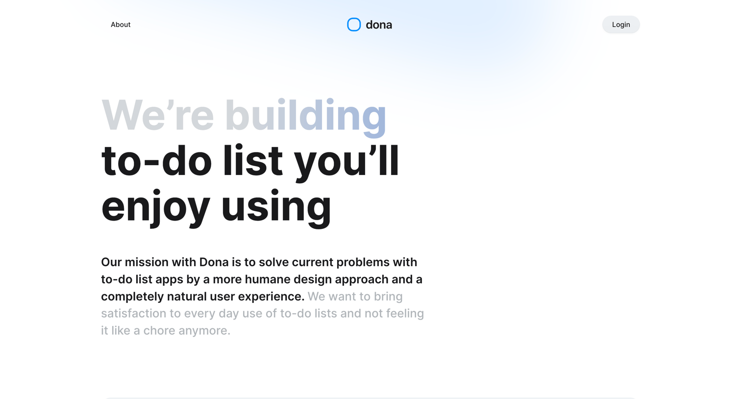 Dona - About - Dona screen