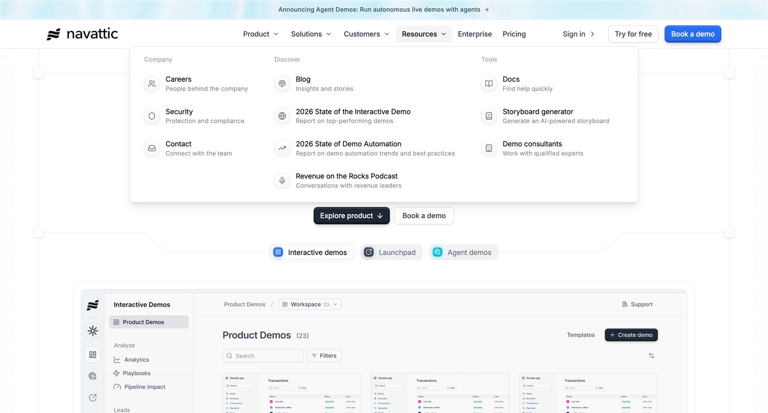 Navattic - Navattic Interactive Product Demo Software screen