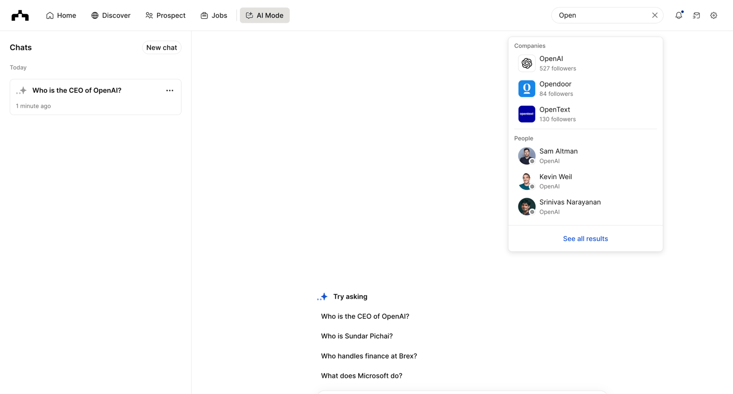 The org - Chats | The Org screen