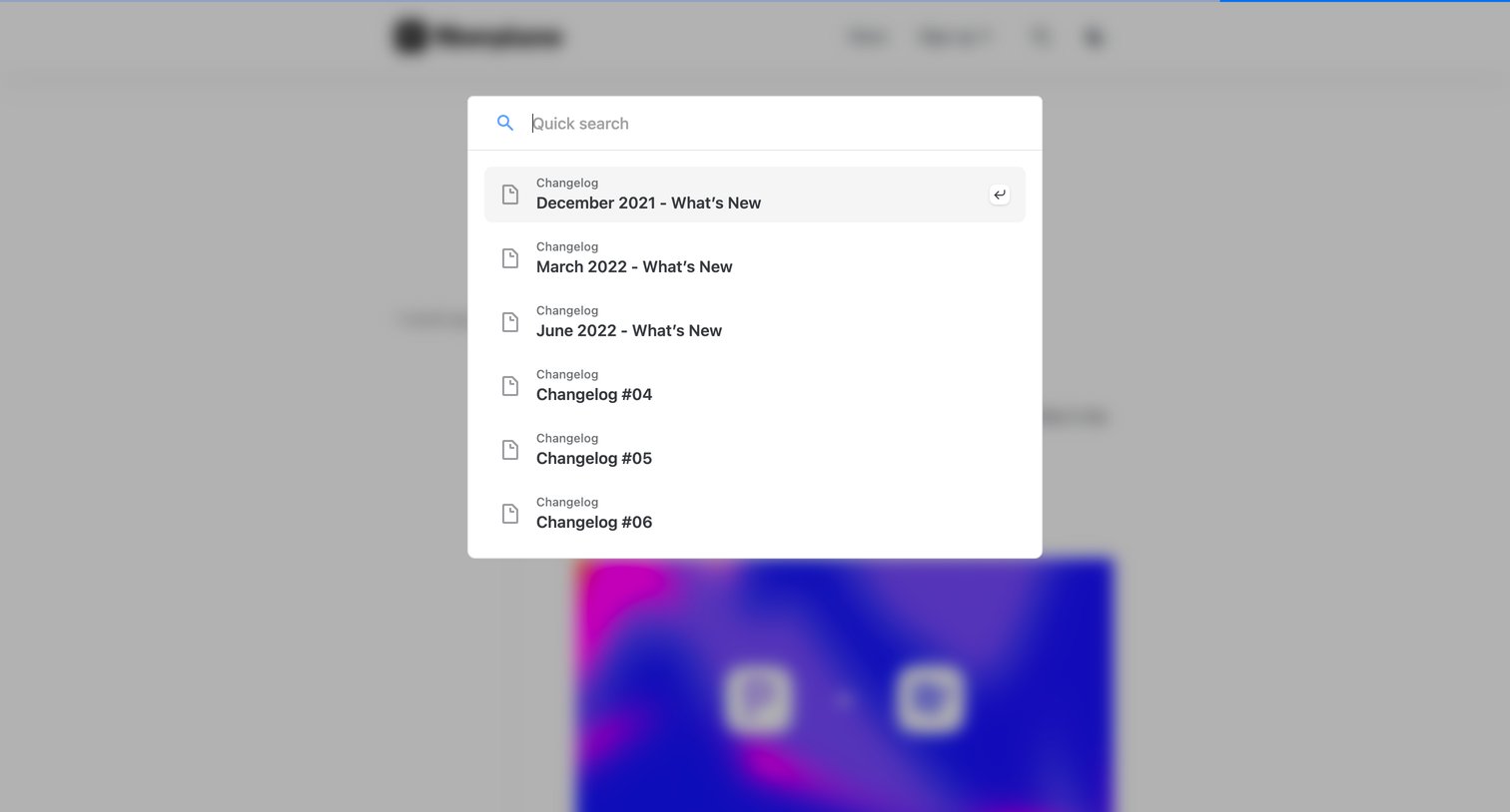 Fiberplane - Changelog screen