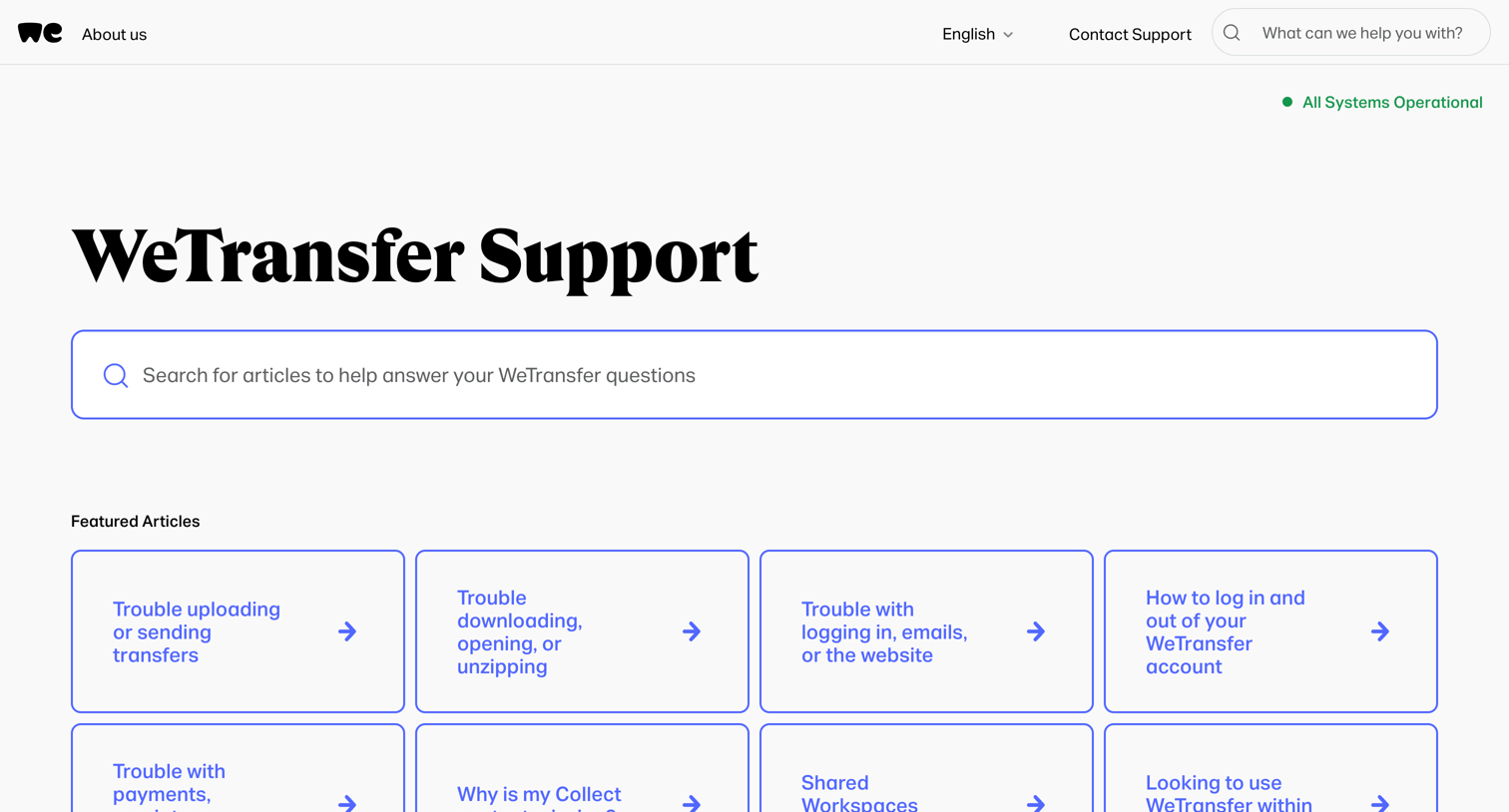 WeTransfer Support from WeTransfer