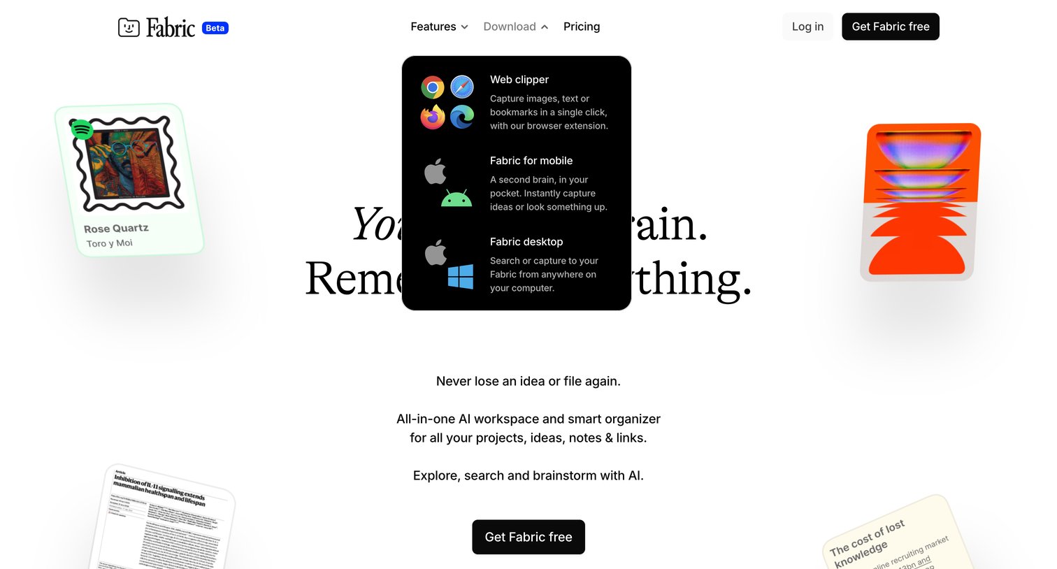 Fabric - Fabric – your self-organizing workspace and file explorer screen