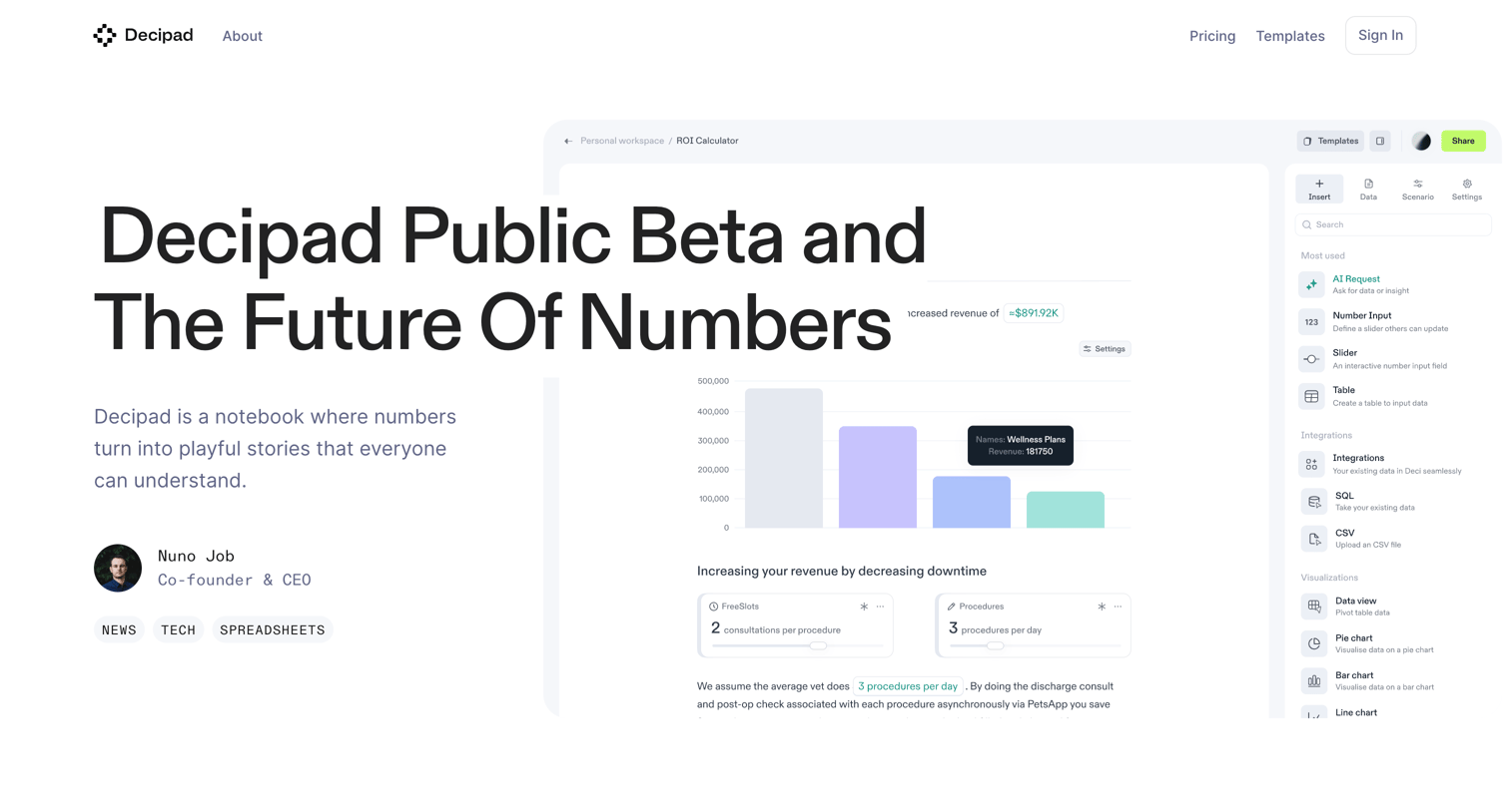 Decipad - Decipad Public Beta and The Future Of Numbers • Decipads Blog screen