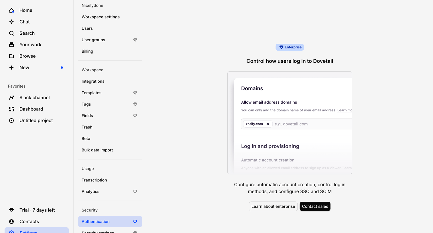 Dovetail - Dovetail – Customer Intelligence Platform screen