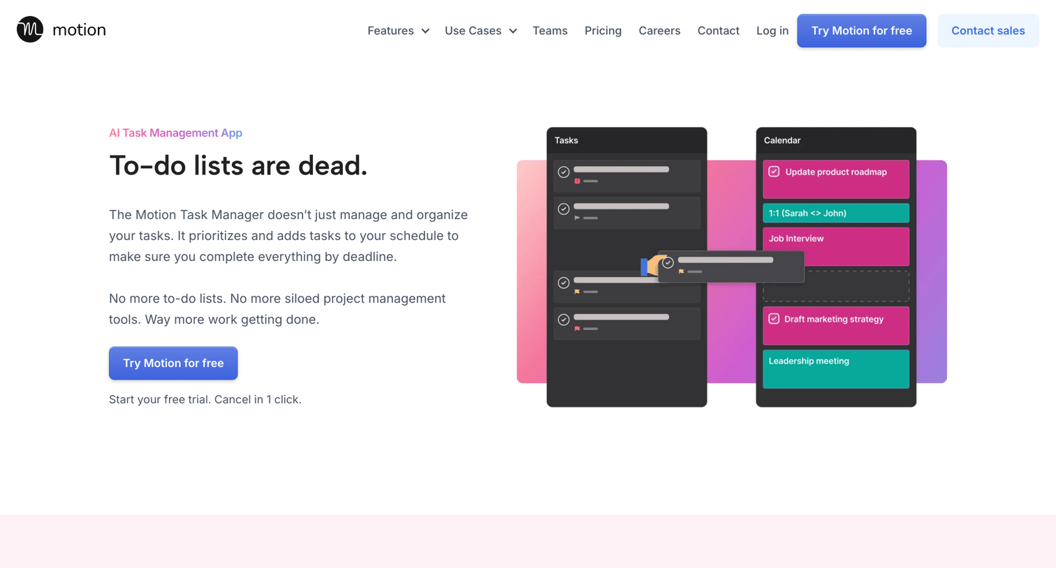 Motion - The 1 AI Task Manager | Dont Sweat Work Fires Last Minute Tasks screen