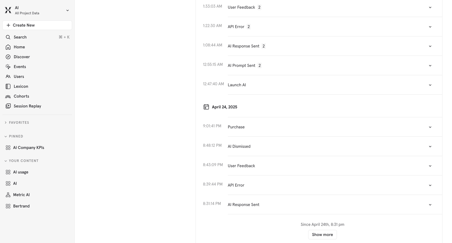 Mixpanel - Mixpanel - Product Analytics screen