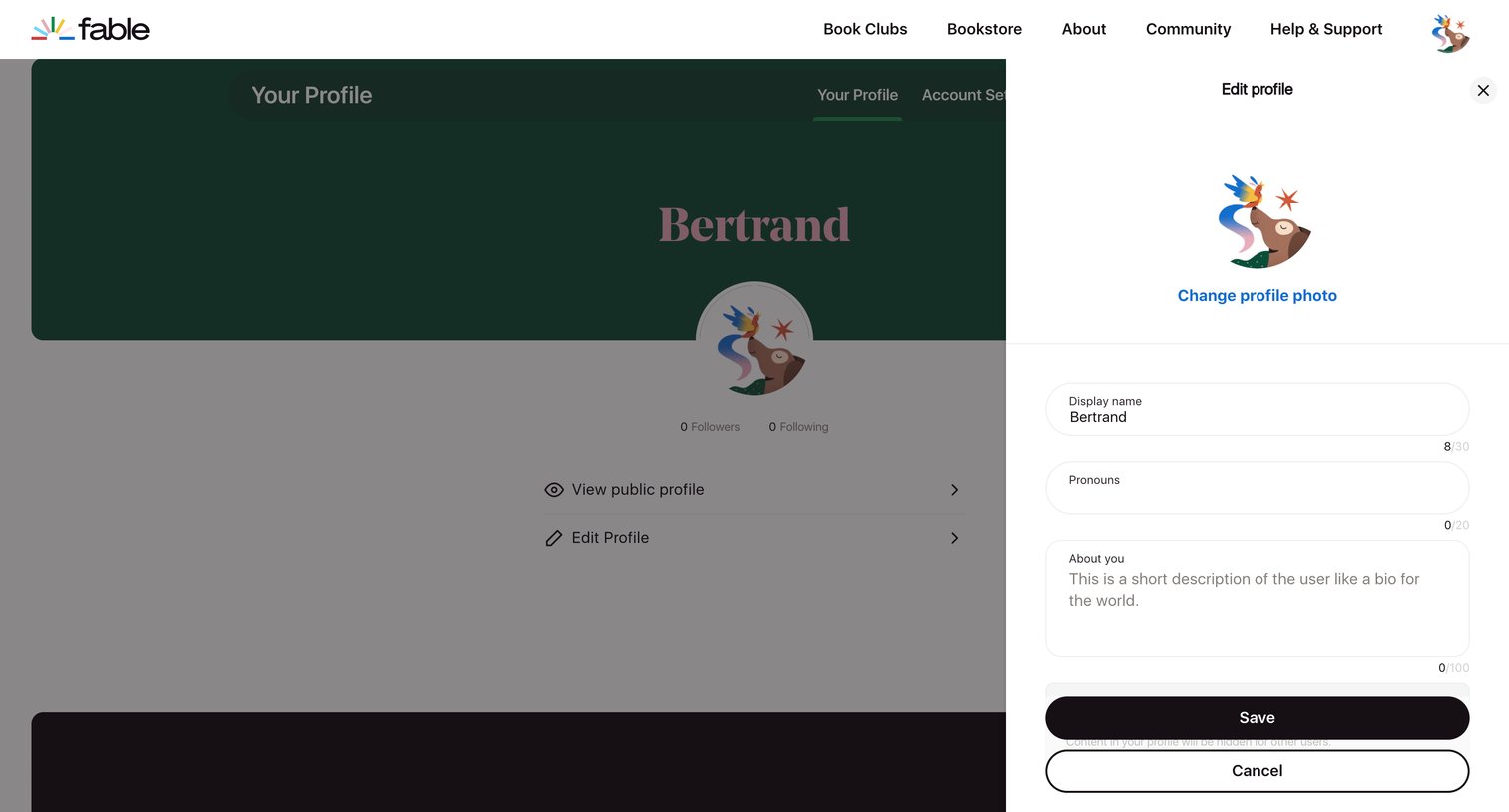 Fable - Your Profile - Fable | Stories for everyone screen