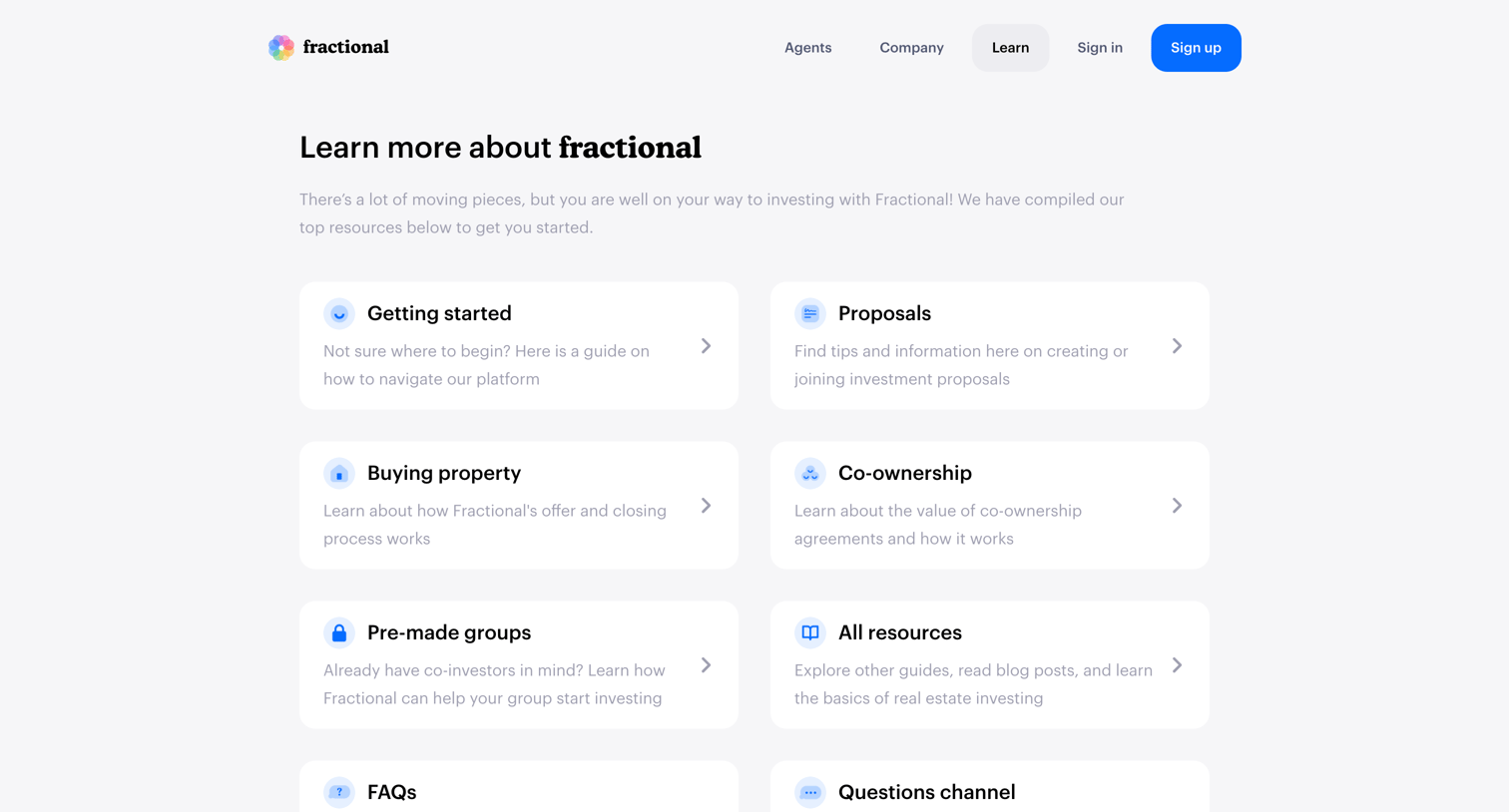Fractional - Fractional ownership of investment properties screen