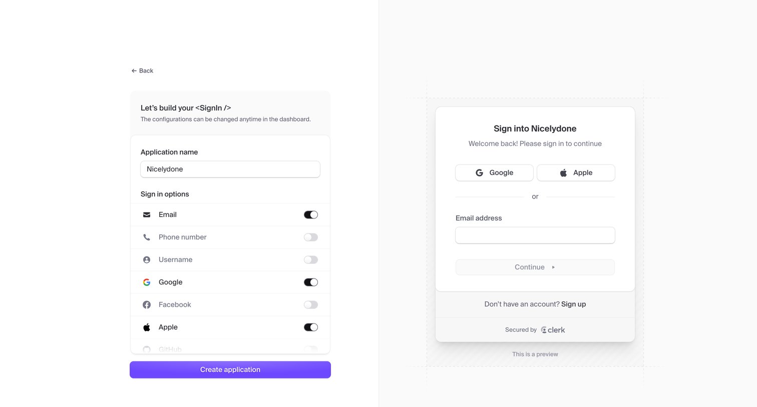 Clerk - Dashboard | Clerk.com screen