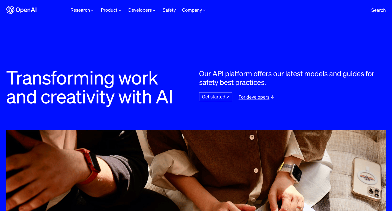 OpenAI - Product screen