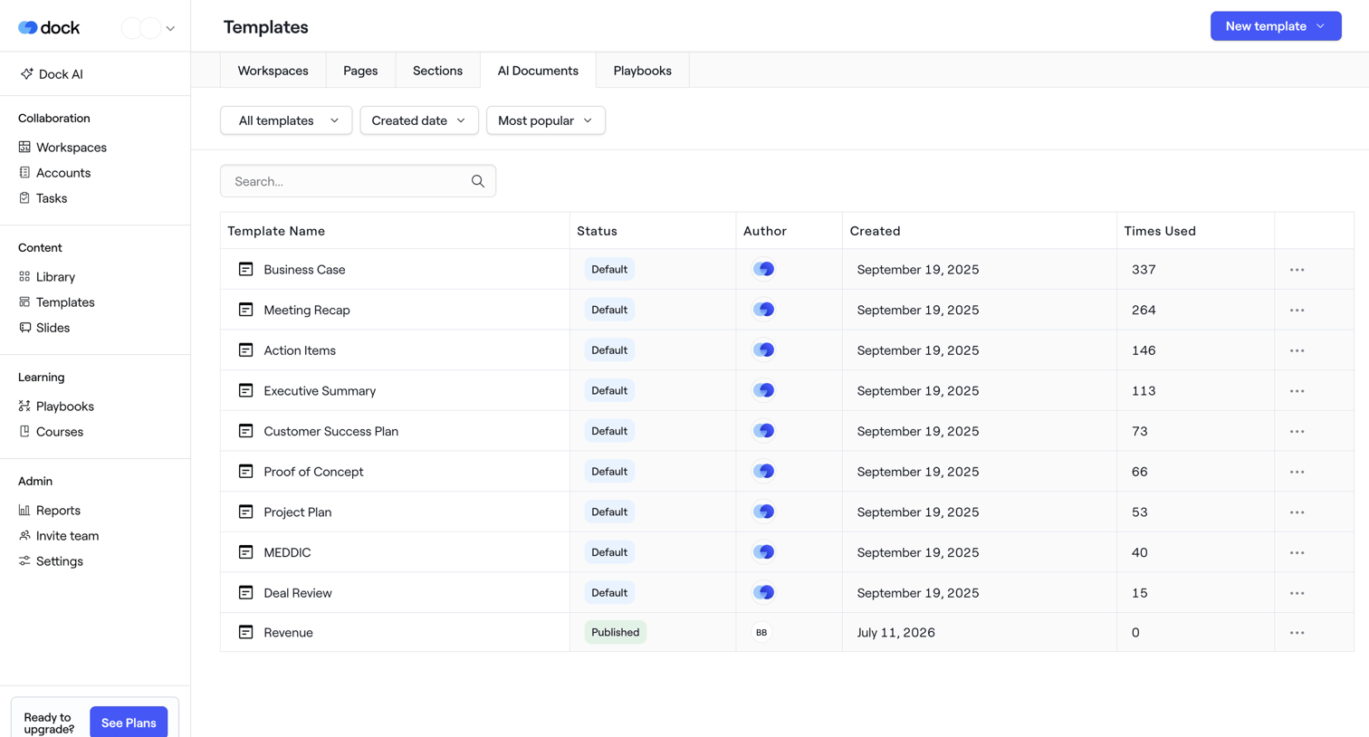 AI Documents · Dock from Dock