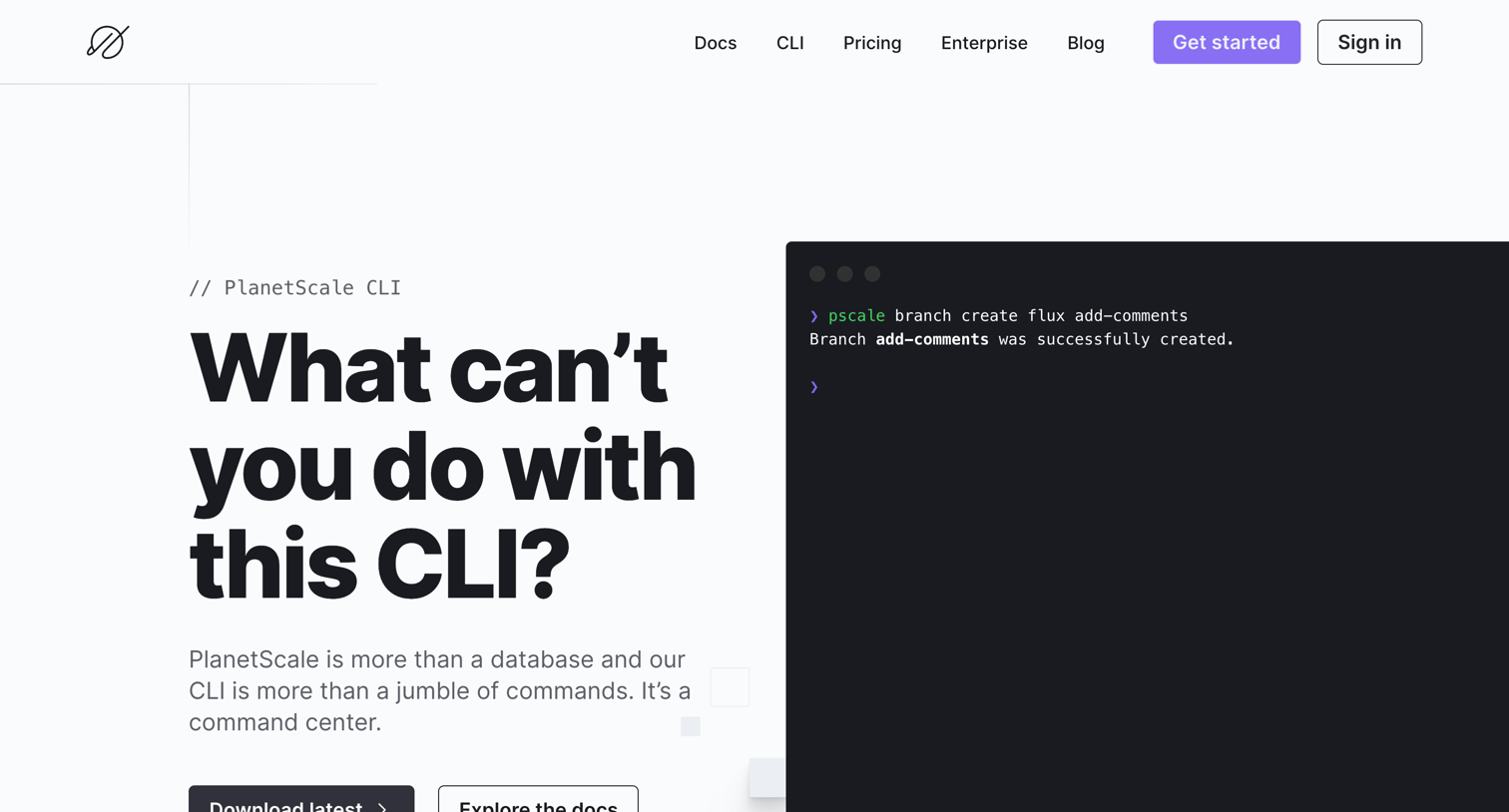 PlanetScale - PlanetScale CLI screen