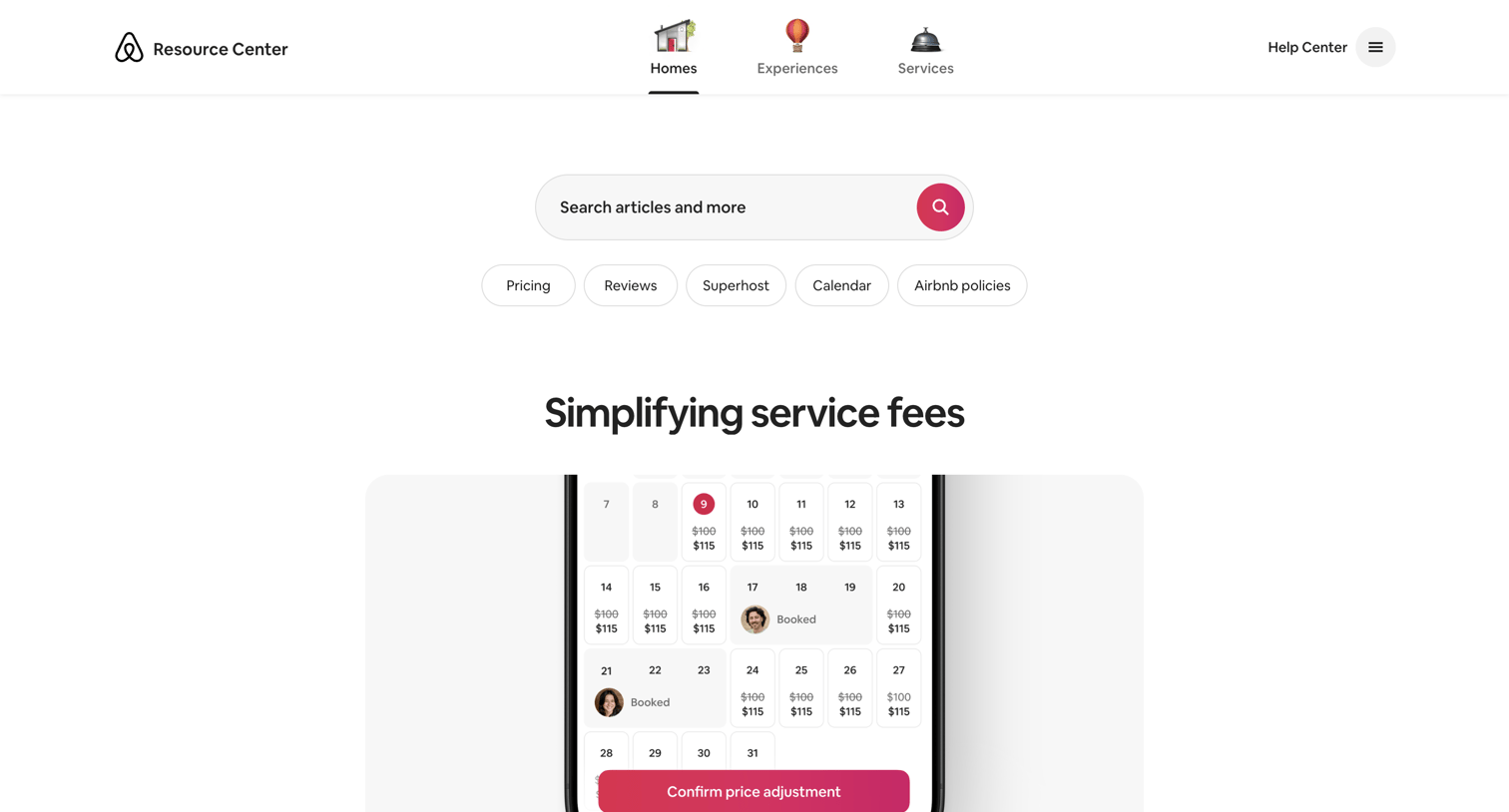 Airbnb - Home - Resource Center - Airbnb screen