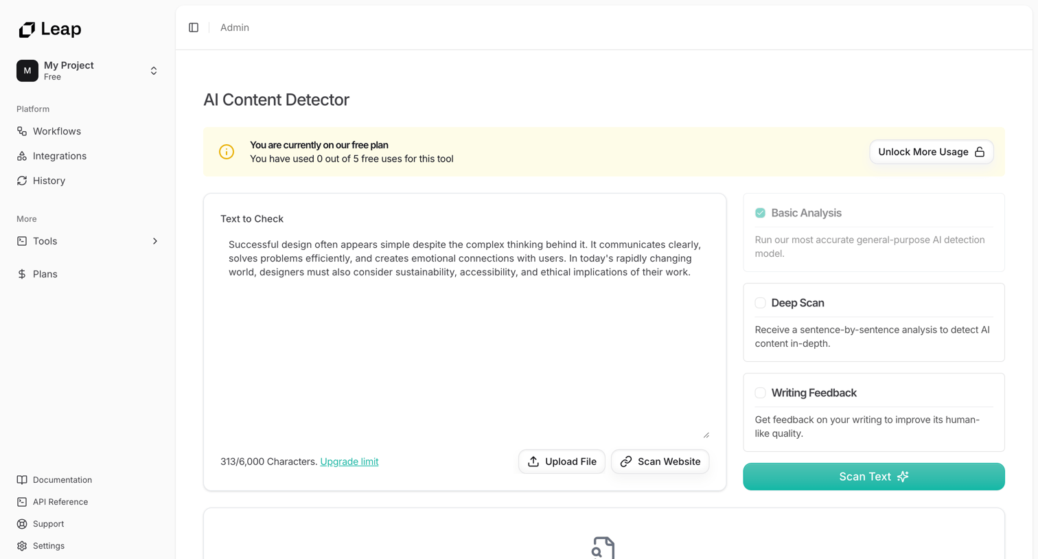 Leap - Leap AI | Automate any workflow with AI screen