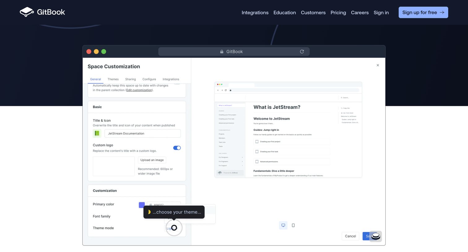 Gitbook - GitBook - Where technical teams document. screen