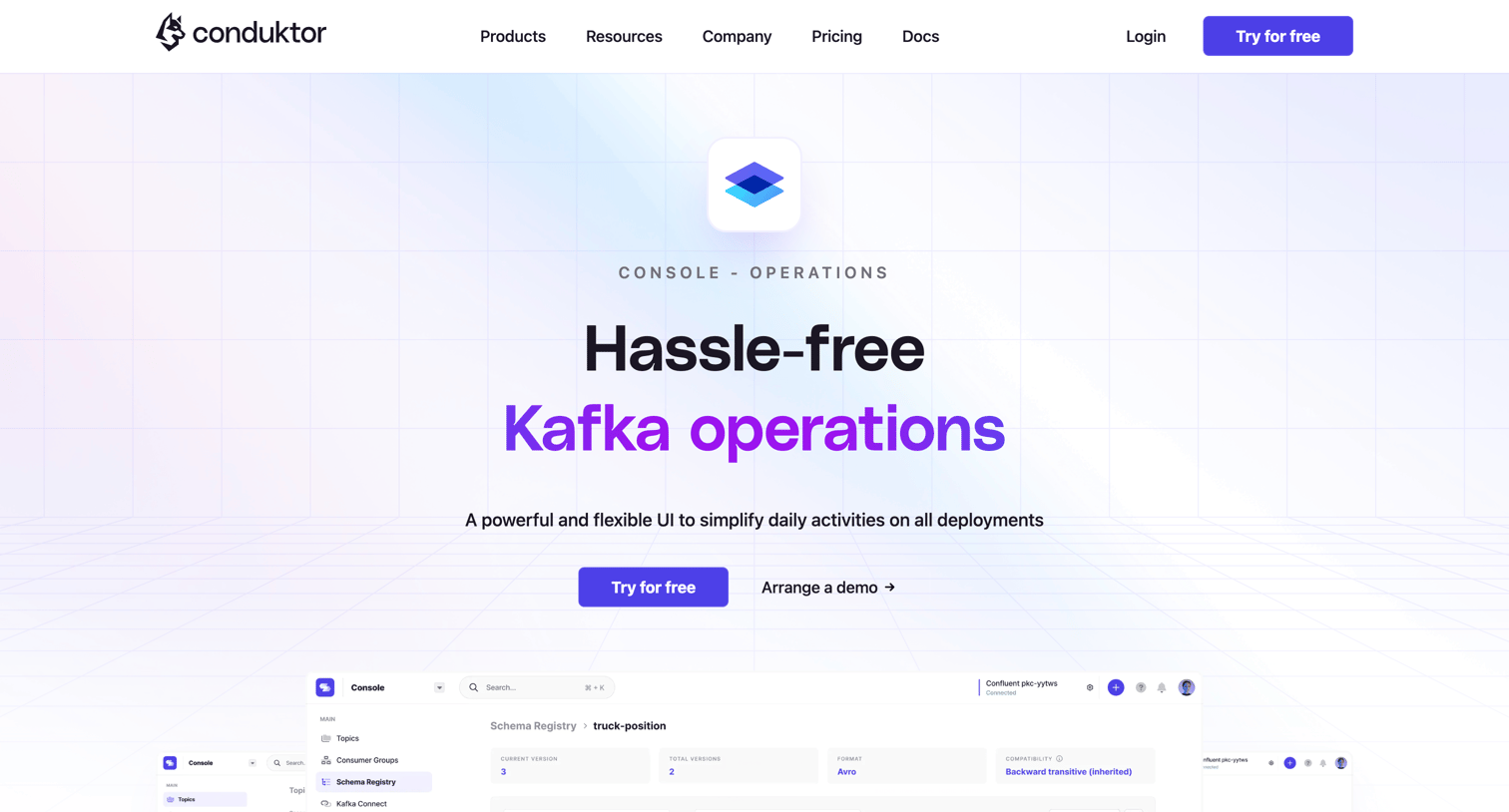 Conduktor - Conduktor Console Operations | The Apache Kafka Platform screen