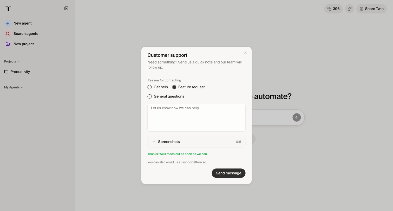 Twin - Twin - Automate anything screen