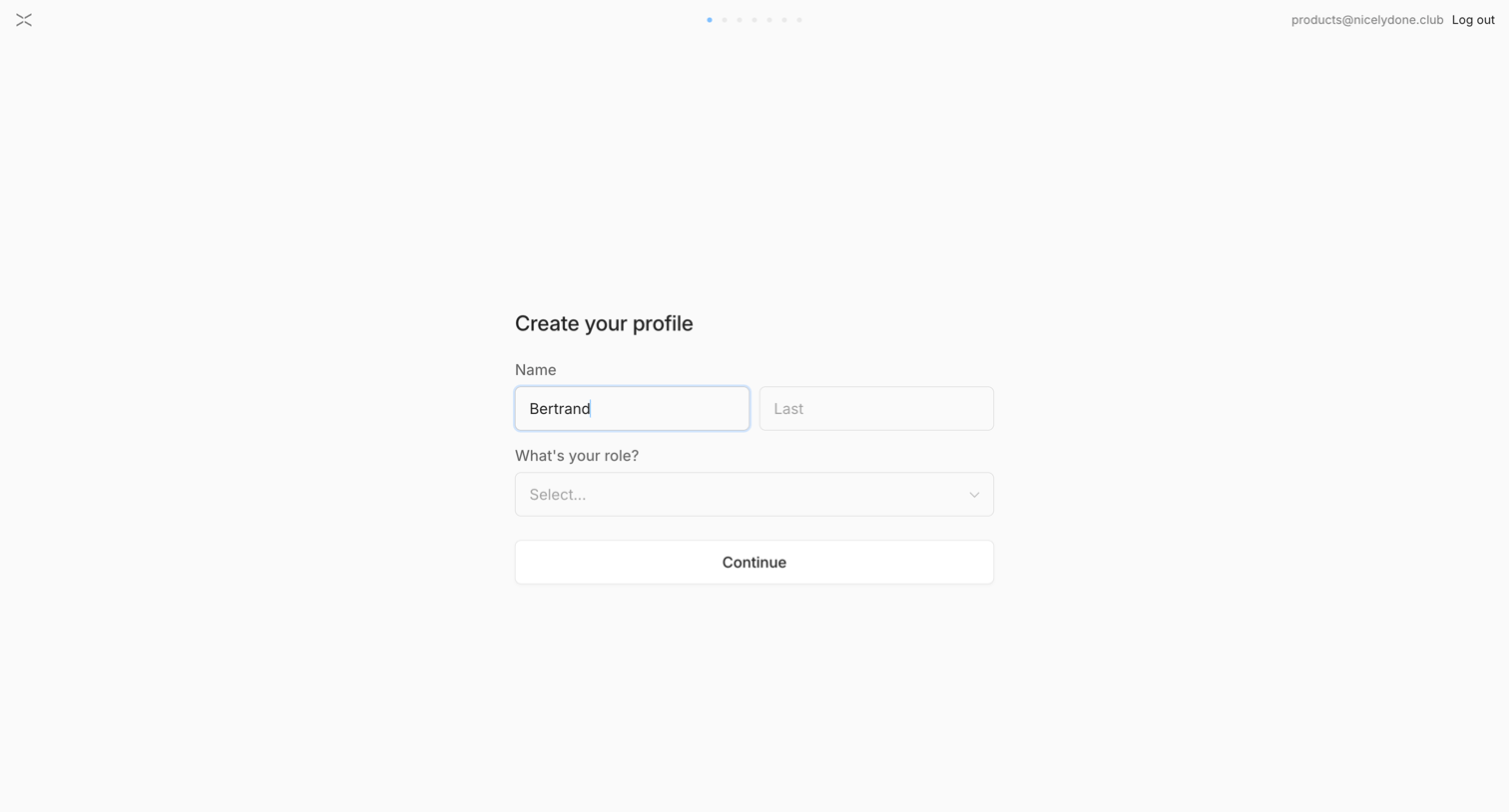 Lightfield - Lightfield - Create Profile screen