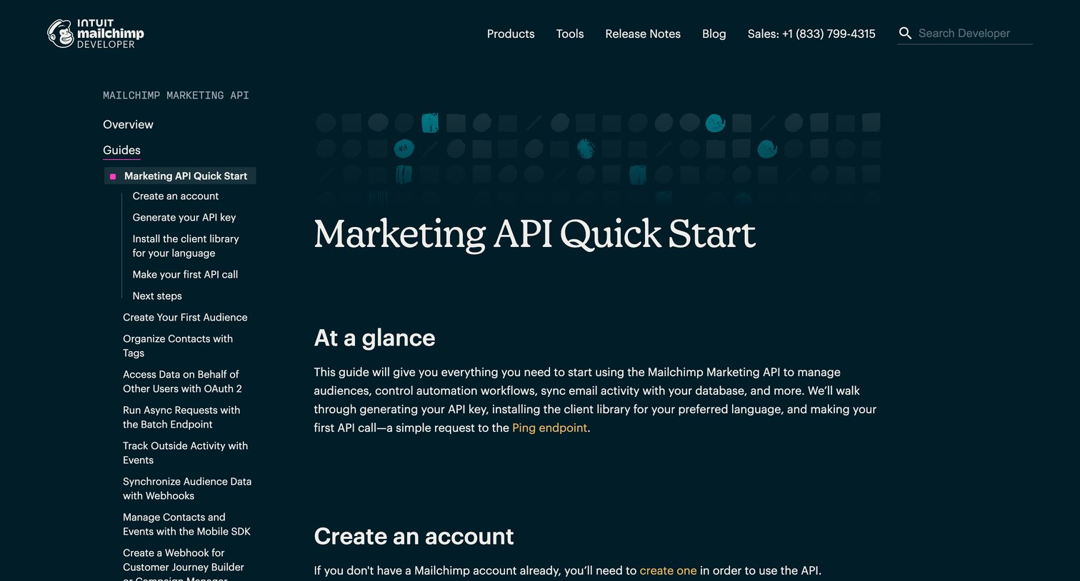 Mailchimp - Marketing API Quick Start Guide Mailchimp Developer screen