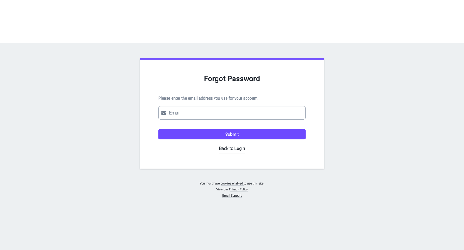Proton - Forgot Password - Proton Partners screen