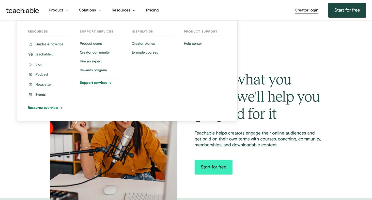 Teachable - Teachable Sell Courses, Coaching and Digital Downloads screen