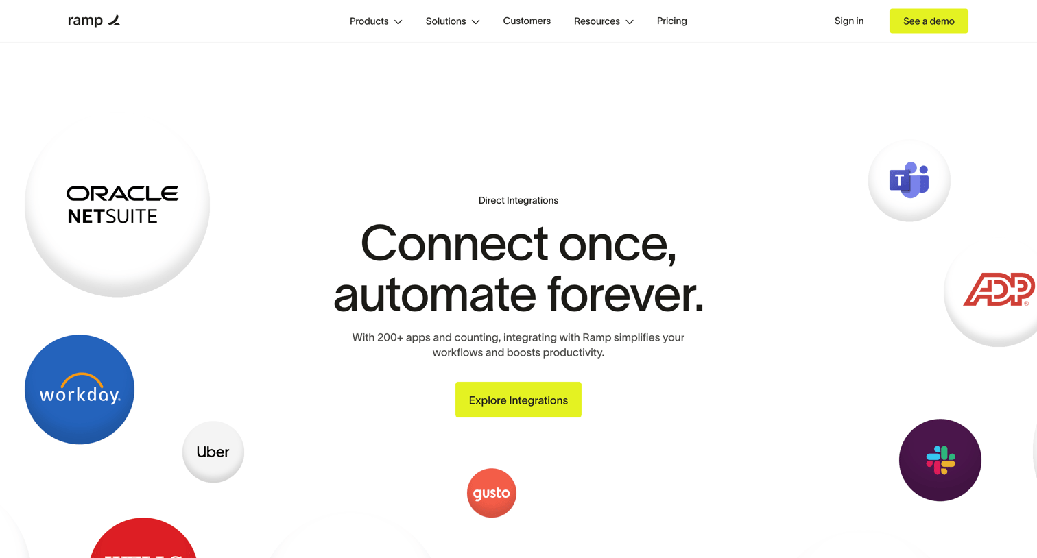 Ramp - Integrations | Ramp screen