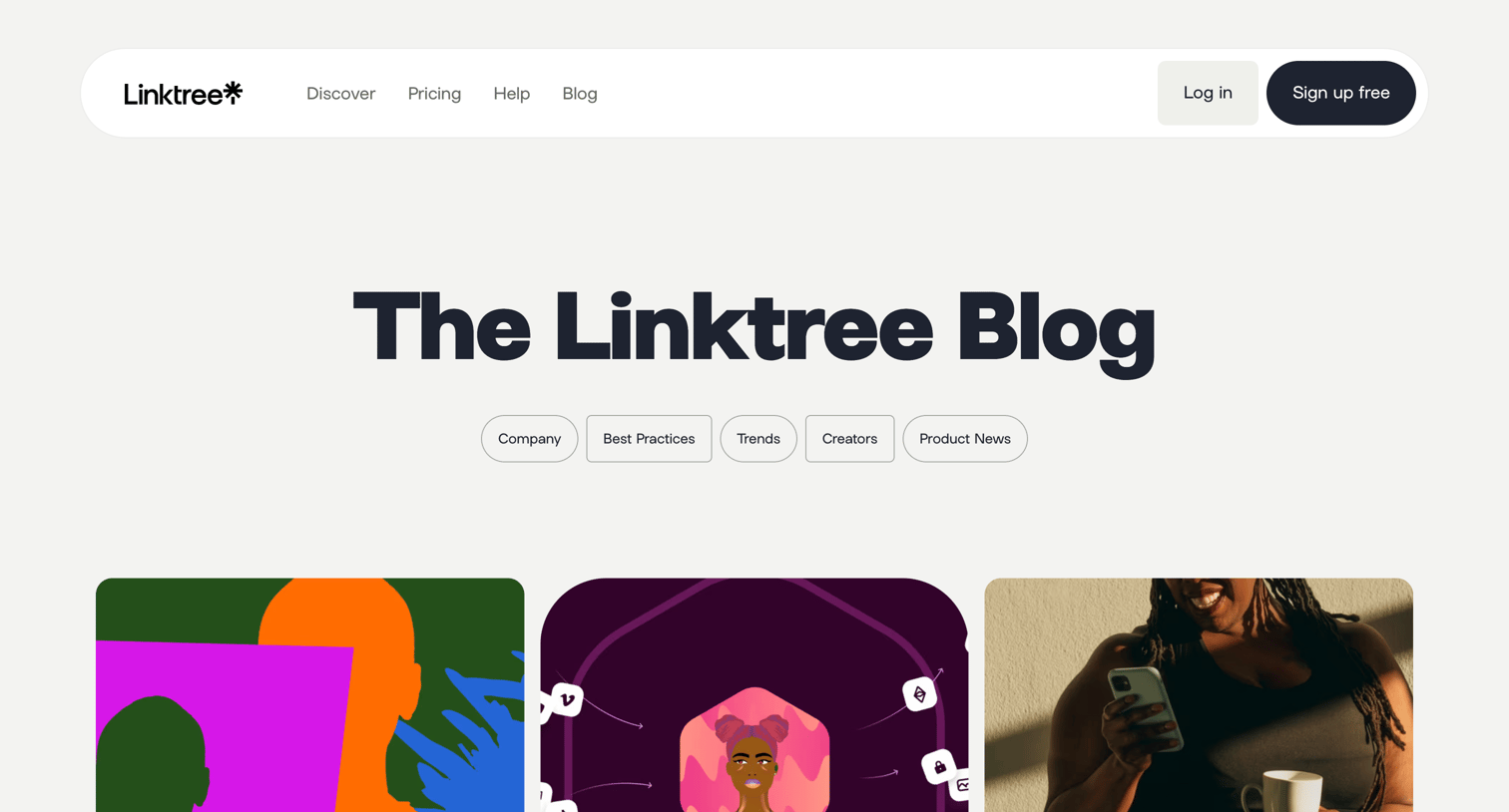 Linktree - Linktree Blog The Latest Product News, Tips | Trends screen