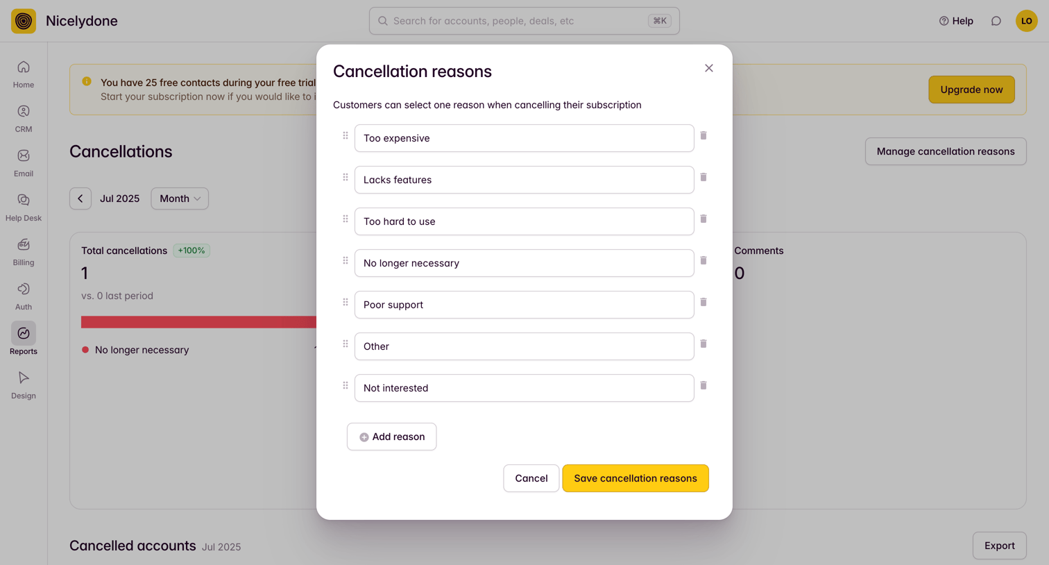 Outseta - Engagement by Account screen