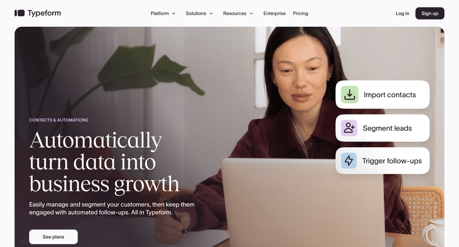Typeform - Manage, Segment & Engage Contacts Typeform screen
