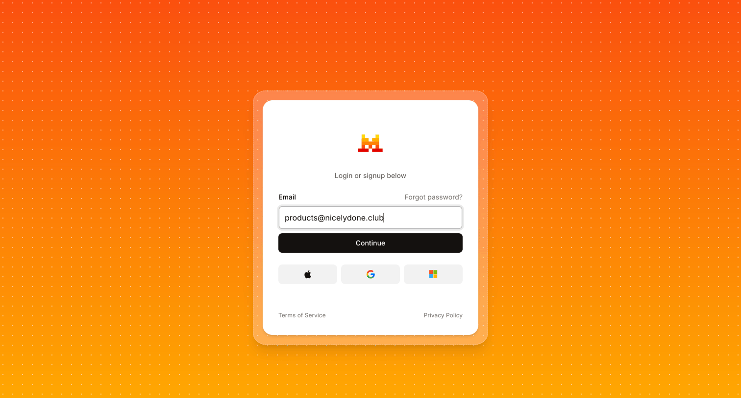 Mistral - Login - Mistral AI screen