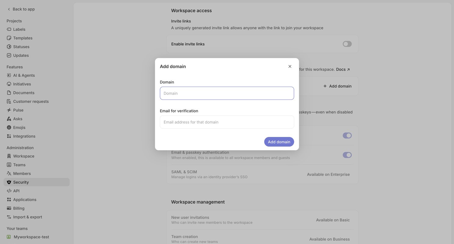 Linear - Security screen