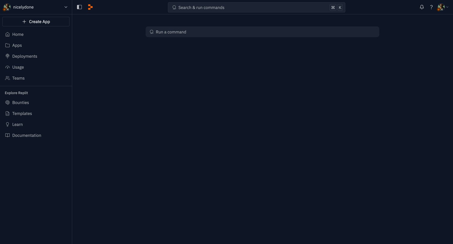 Replit - CLI - Replit screen