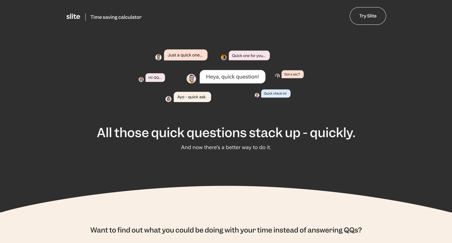 Slite - Slite Time Saving Calculator screen