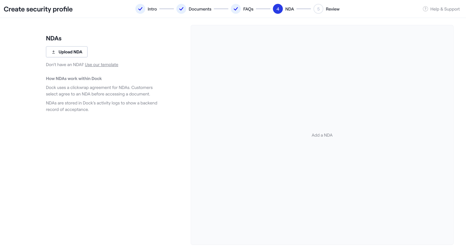 Dock - Dock · Settings screen