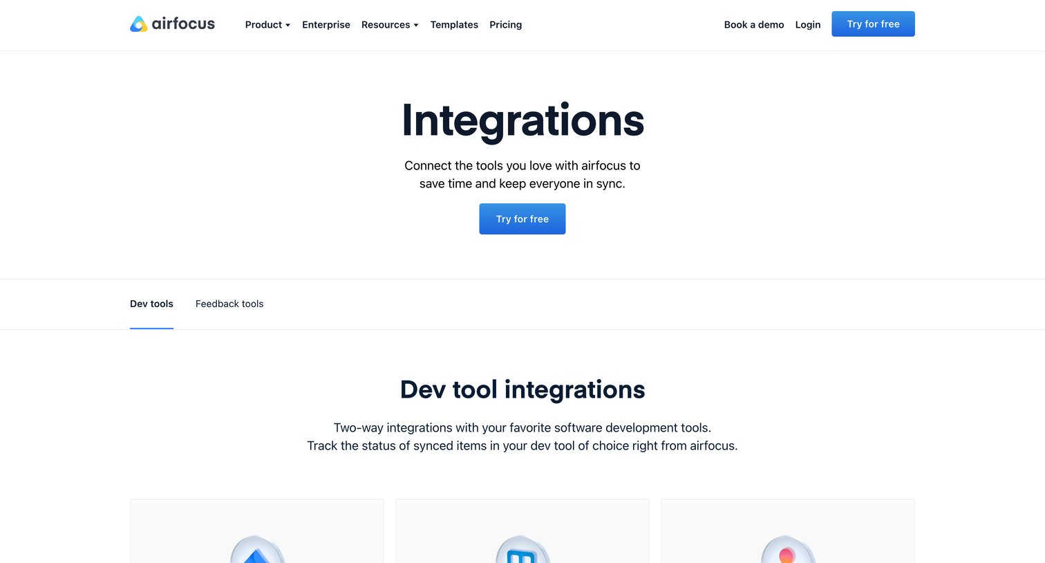 Airfocus - Integrations - Jira, Trello, Asana, Shortcut formerly Clubhouse, screen
