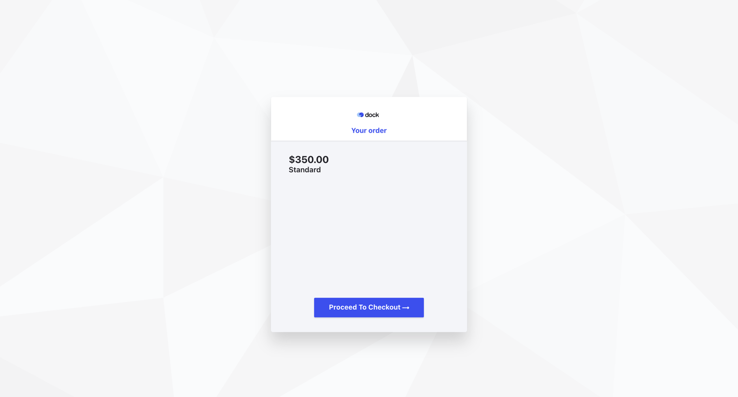 Dock - Chargebee Checkout screen