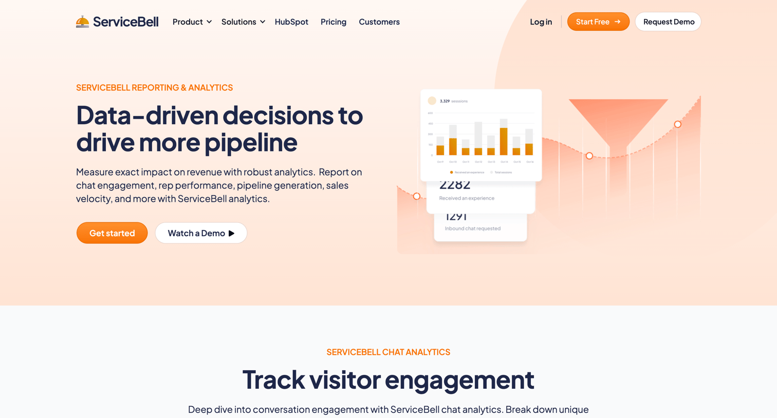 ServiceBell - Reporting | Analytics screen